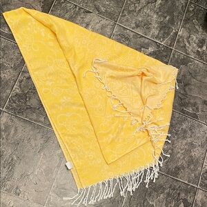 Turkish Beach Towel Yellow Fringed Tapestry Classic Pattern Soft 37x68